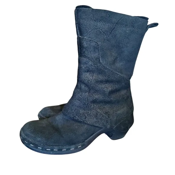 Merrell Boots Luxe Whip Wedge Tall Black Suede Zip Up Size 8.5 Moto