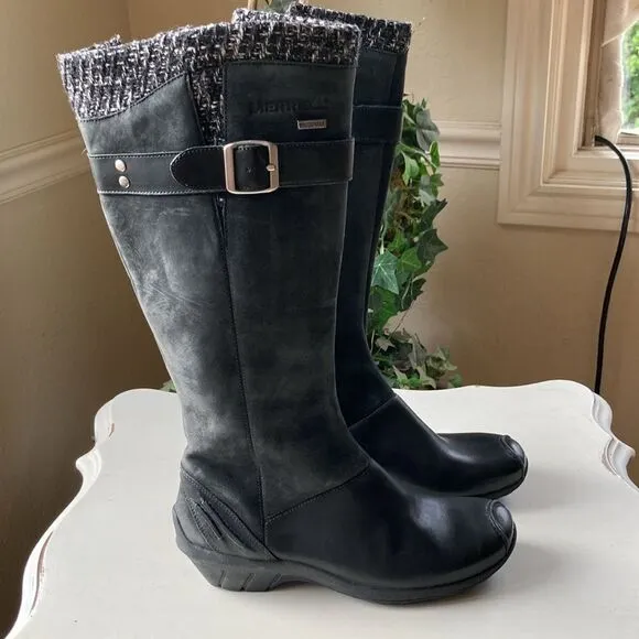 Merrell Boots| Merrell Martina Waterproof Tall Leather Wool Boots Women’s 6.5