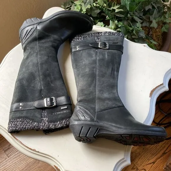 Merrell Boots| Merrell Martina Waterproof Tall Leather Wool Boots Women’s 6.5