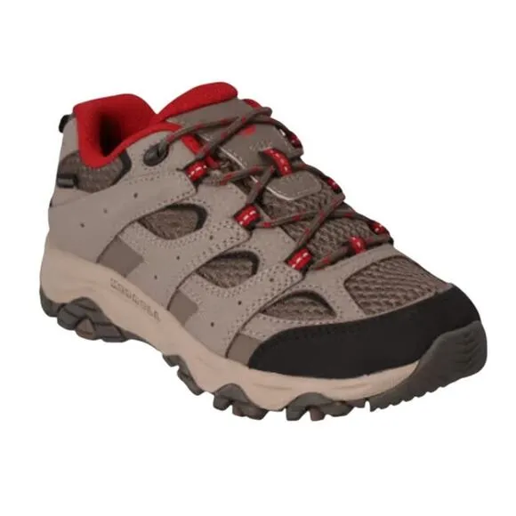 Merrell Kids Moab 3 Low Waterproof Shoe US 3.5 Red Grey Waterproof Athletic NIB