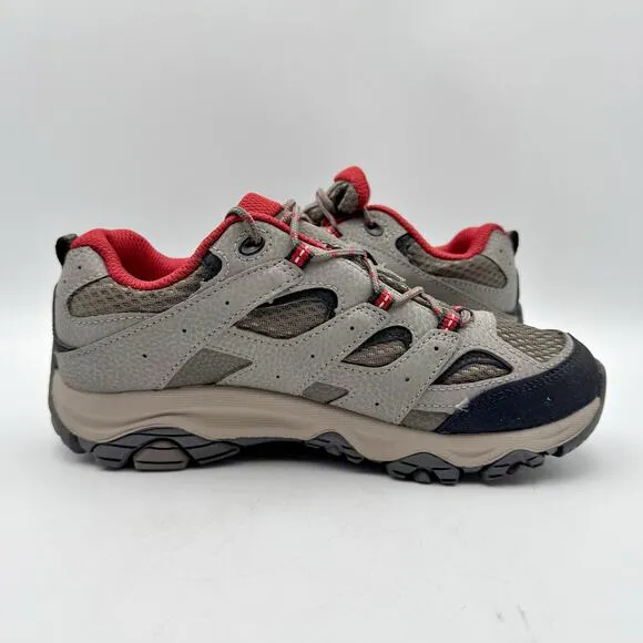 Merrell Kids Moab 3 Low Waterproof Shoe US 3.5 Red Grey Waterproof Athletic NIB