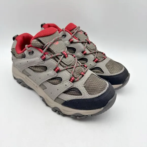 Merrell Kids Moab 3 Low Waterproof Shoe US 3.5 Red Grey Waterproof Athletic NIB