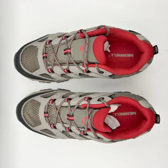 Merrell Kids Moab 3 Low Waterproof Shoe US 3.5 Red Grey Waterproof Athletic NIB