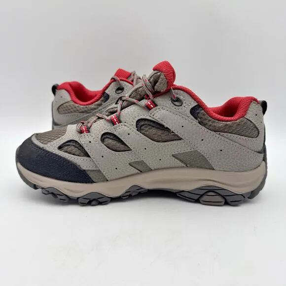 Merrell Kids Moab 3 Low Waterproof Shoe US 3.5 Red Grey Waterproof Athletic NIB