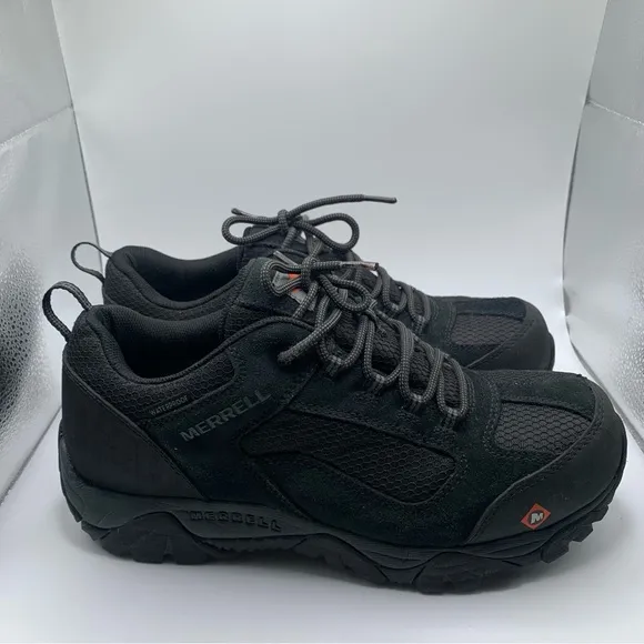 Merrell Men's Moab Onset Waterproof Comp Toe Work Shoe black size 9 M EUC 1491
