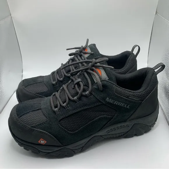 Merrell Men's Moab Onset Waterproof Comp Toe Work Shoe black size 9 M EUC 1491