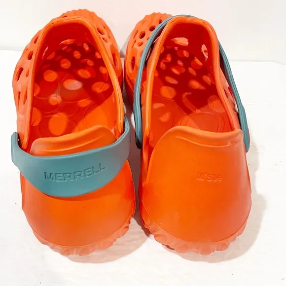 Merrell Men’s Size 14 Hydro Moc Water Sandal Shoes Tangerine Blue Orange