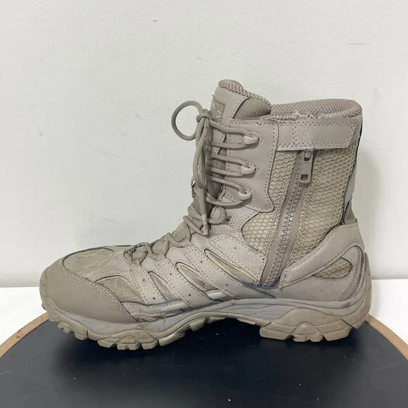 Merrell Moab 2 8&quot; Tactical Waterproof Boot Coyote Men's 11.5W Green Zip Up