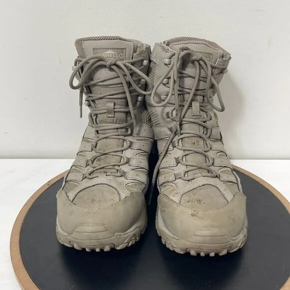 Merrell Moab 2 8&quot; Tactical Waterproof Boot Coyote Men's 11.5W Green Zip Up