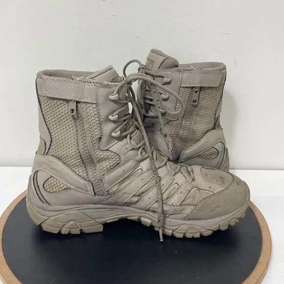 Merrell Moab 2 8&quot; Tactical Waterproof Boot Coyote Men's 11.5W Green Zip Up