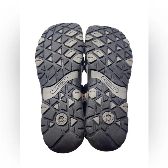 Merrell Sandspur Sandals Women's 10 Black Leather Comfort Strappy Sport Hiking