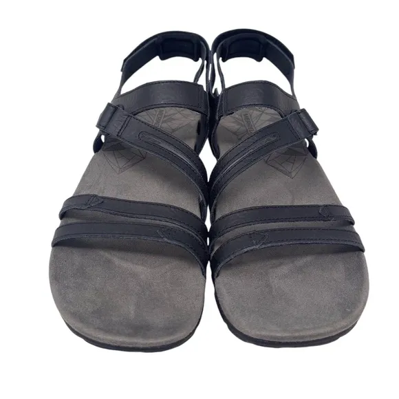 Merrell Sandspur Sandals Women's 10 Black Leather Comfort Strappy Sport Hiking