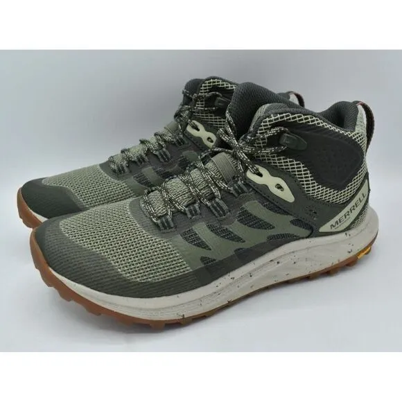Merrell Women Size 8 Antora 3 Mid Lichen Waterproof Hiking Trail Running Shoes