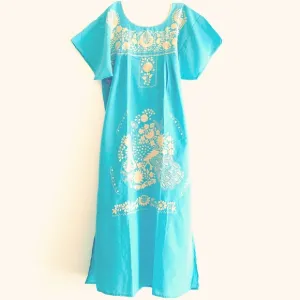 Mexican dress old gold embroidery