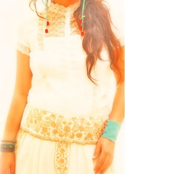 Mexican Embroidered Skirt Dress Maxi Boho Aida