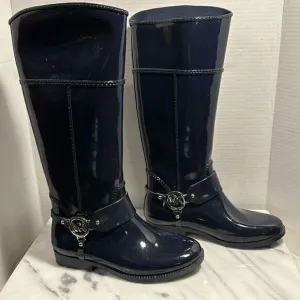 Michael Kors Blue Fulton Harness Tall Rain Boots Women’s Size 7 MSRP $129