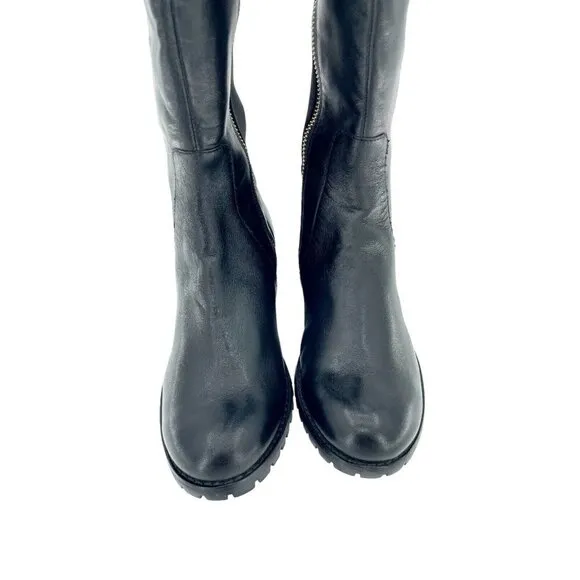Michael Kors Boots Joanie Tall Leather Riding Stretch Back Sz 4.5 New $249