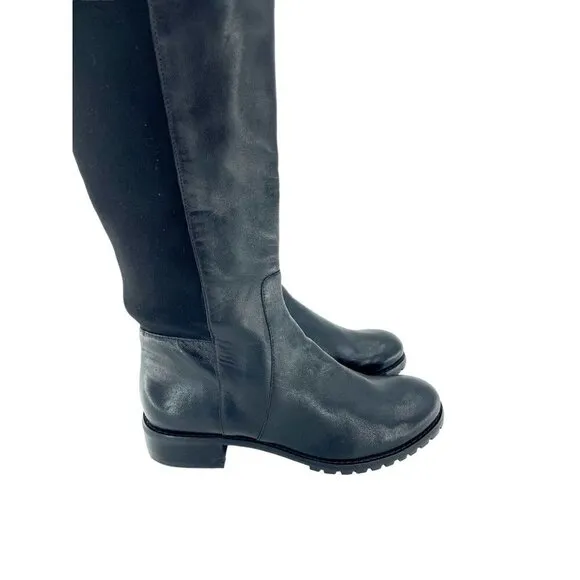 Michael Kors Boots Joanie Tall Leather Riding Stretch Back Sz 4.5 New $249