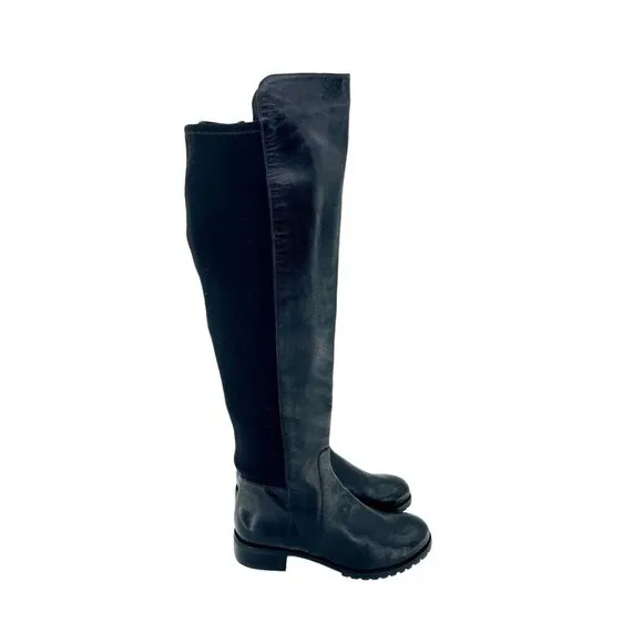 Michael Kors Boots Joanie Tall Leather Riding Stretch Back Sz 4.5 New $249