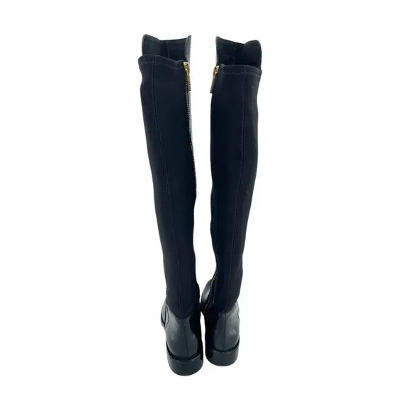 Michael Kors Boots Joanie Tall Leather Riding Stretch Back Sz 4.5 New $249