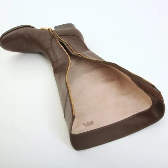Michael Kors Harland Leather Tall Boots in Brown Women Size 5.5