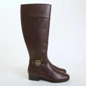 Michael Kors Harland Leather Tall Boots in Brown Women Size 5.5