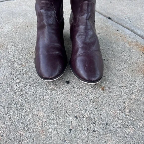 Michael Kors Sz 9.5 Dylyn Brown Boots Knee High Tall Leather Logo Women's