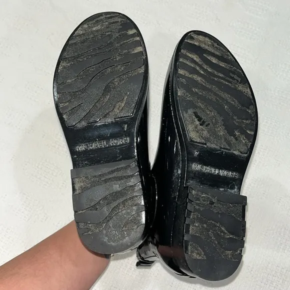Michael Kors women’s short, black‎ rubber rain boot size 7