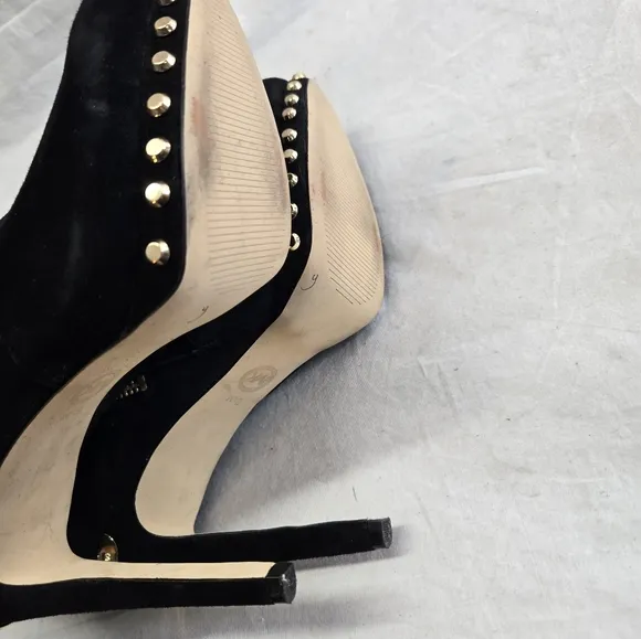 Michael Kors Women's Size 8.5 Black Ailee Studded Tall Suede Boots
