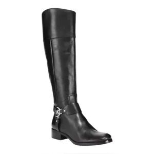 MICHAEL Michael Kors Black Leather Fulton Harness Riding Boots Size 9.5