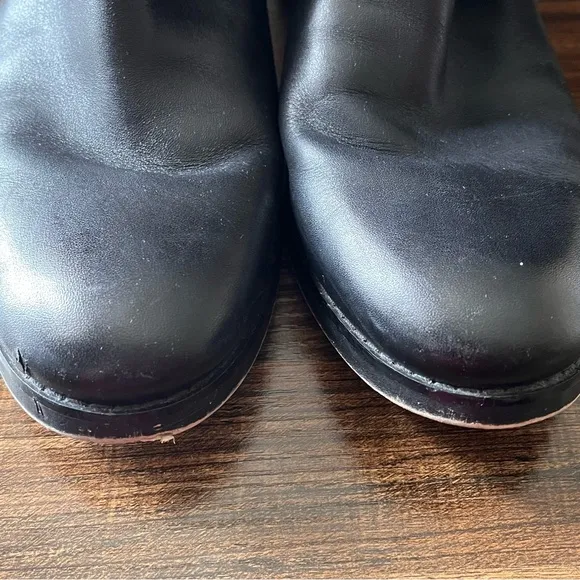 MICHAEL Michael Kors Black Leather Fulton Harness Riding Boots Size 9.5