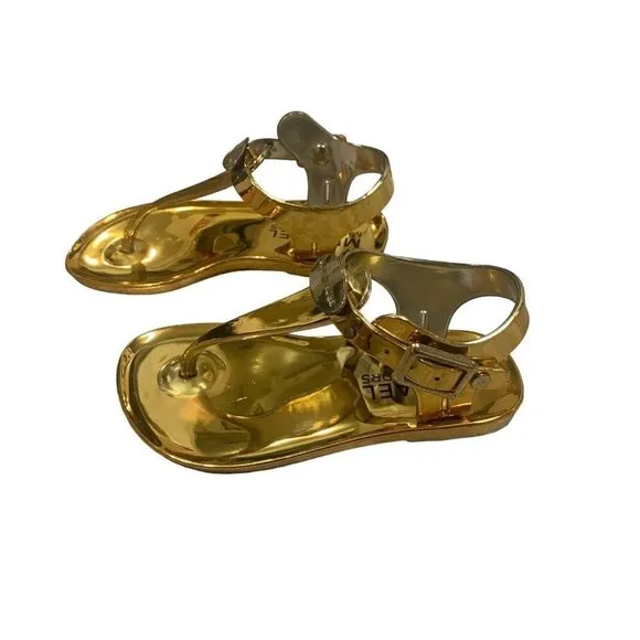 MICHAEL Michael Kors Girl's Size 7 Jelly Hayla Sandals Gold Colored NWT Shiny