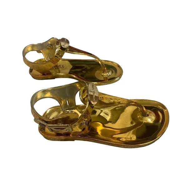 MICHAEL Michael Kors Girl's Size 7 Jelly Hayla Sandals Gold Colored NWT Shiny
