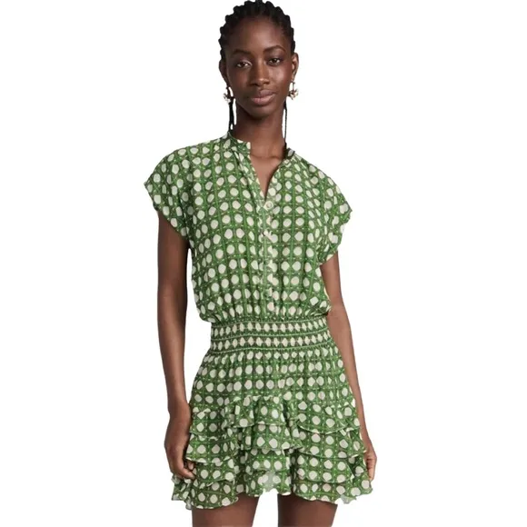 MISA Los Angeles “Evie” Dress in “Green Rattan Tile” NWT, size Large 🍃