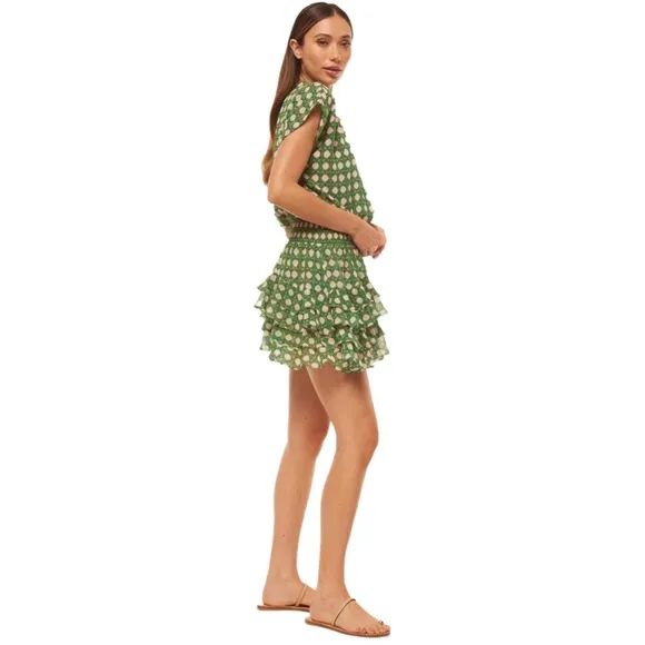 MISA Los Angeles “Evie” Dress in “Green Rattan Tile” NWT, size Large 🍃