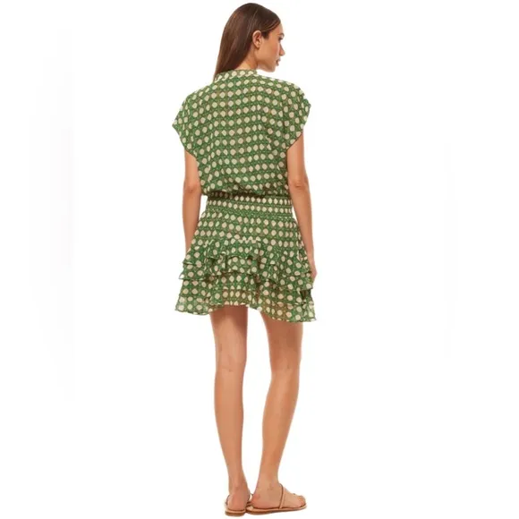 MISA Los Angeles “Evie” Dress in “Green Rattan Tile” NWT, size Large 🍃