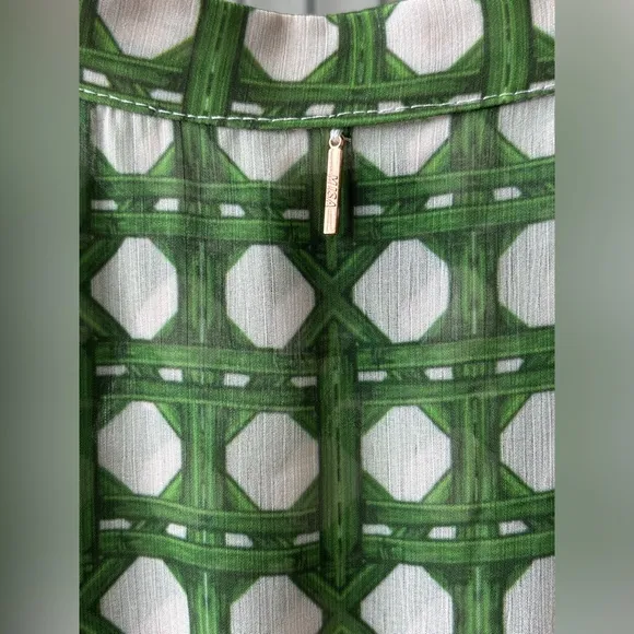 MISA Los Angeles “Evie” Dress in “Green Rattan Tile” NWT, size Large 🍃