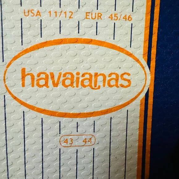MLB New York Mets Havaianas Mens Flip Flop Marine Blue Orange Amazins 11 12 NEW