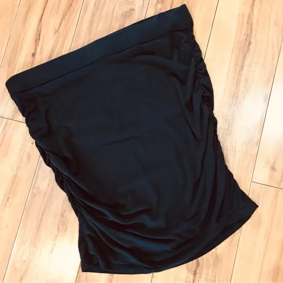 Moda International - Victoria Secret Black ruched cotton knit stretch mini skirt