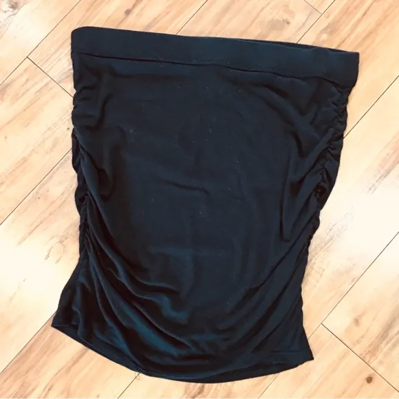 Moda International - Victoria Secret Black ruched cotton knit stretch mini skirt