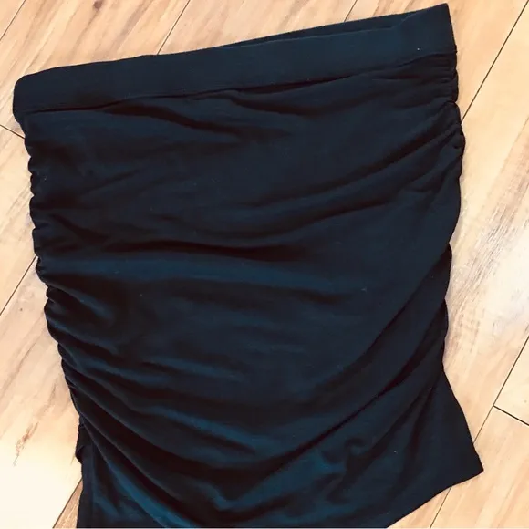 Moda International - Victoria Secret Black ruched cotton knit stretch mini skirt