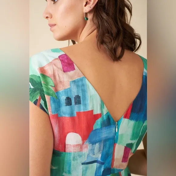 Modcloth Emily &amp; Fin Elodie Marrakesh Landscape Dress Sz US 12