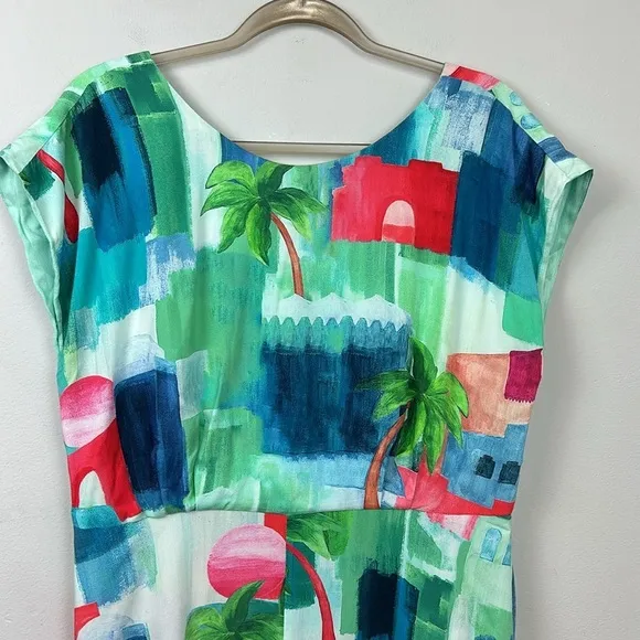 Modcloth Emily &amp; Fin Elodie Marrakesh Landscape Dress Sz US 12