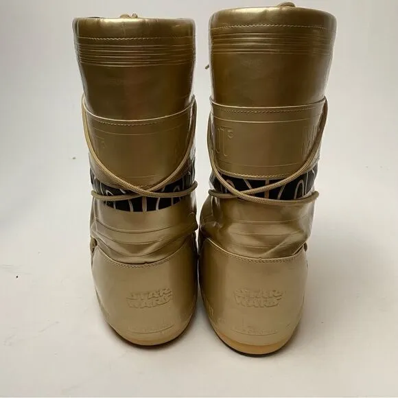 Moon Boots Tall x Star Wars Gold Black Cold Weather Ski Boots EUC 3.5/6
