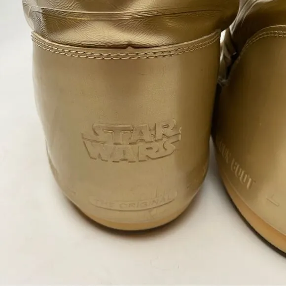 Moon Boots Tall x Star Wars Gold Black Cold Weather Ski Boots EUC 3.5/6