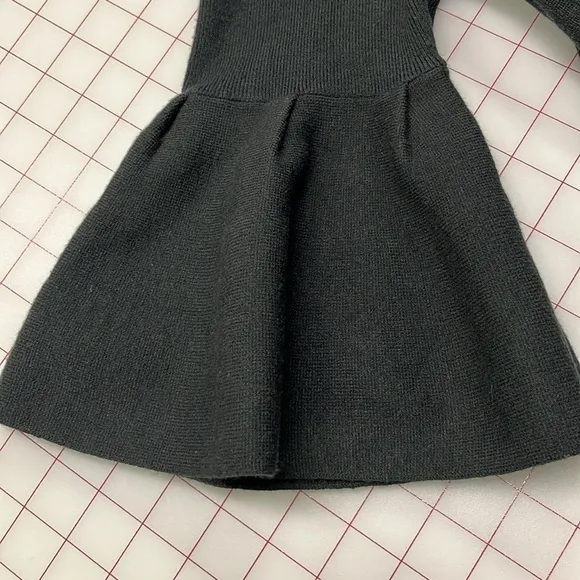 MOTH ANTHRO &quot;Chester&quot; Elbow Bell SLV Black Knit Sweater Career/Party Dress SZ M