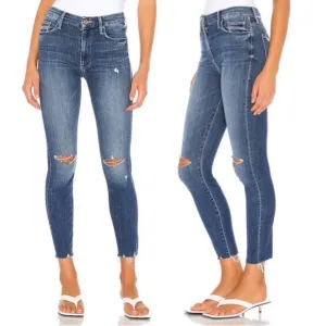 Mother High Waisted Looker Ankle Fray in Get Your Groove Back 24