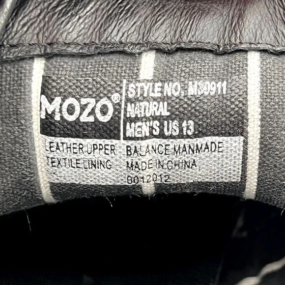Mozo Natural Shoes Mens Size 13 Leather Slip Resistant Chef Food Service Black