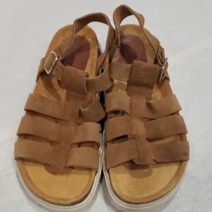 MTNG Sandals Womens 6.5/7 Suede Platform Beach Travel Casual Festival Shoe