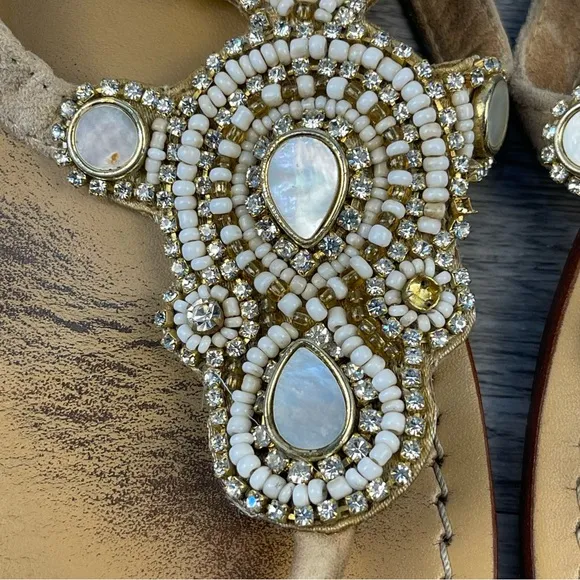 Mystique Gladiator Style Jeweled Embellished Sandals Size 9 GUC